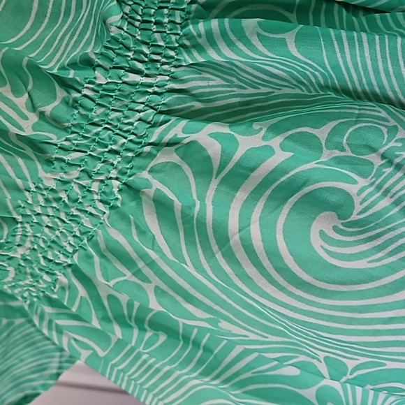 Lindsay Phillips green whispy print swim cover up-S/M - Picture 5 of 10